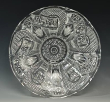 アンティーク　チェコガラス製平鉢